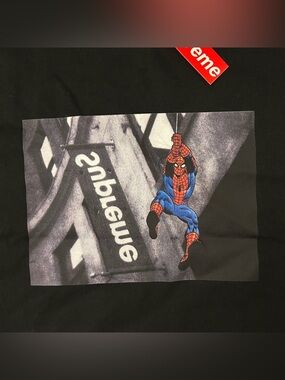 *BRAND NEW* Black Supreme X Spiderman Tee